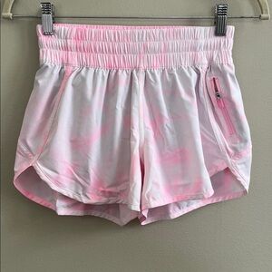Lululemon Tracker V pink and white 4” shorts
